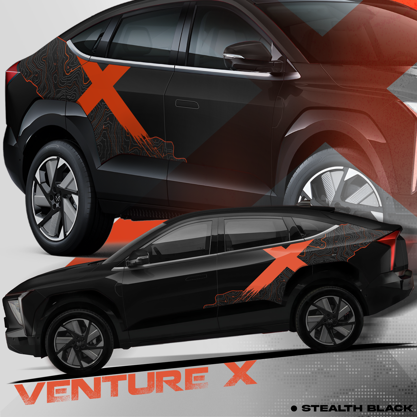 VentureX Edition Graphics for Mahindra XEV 9E black