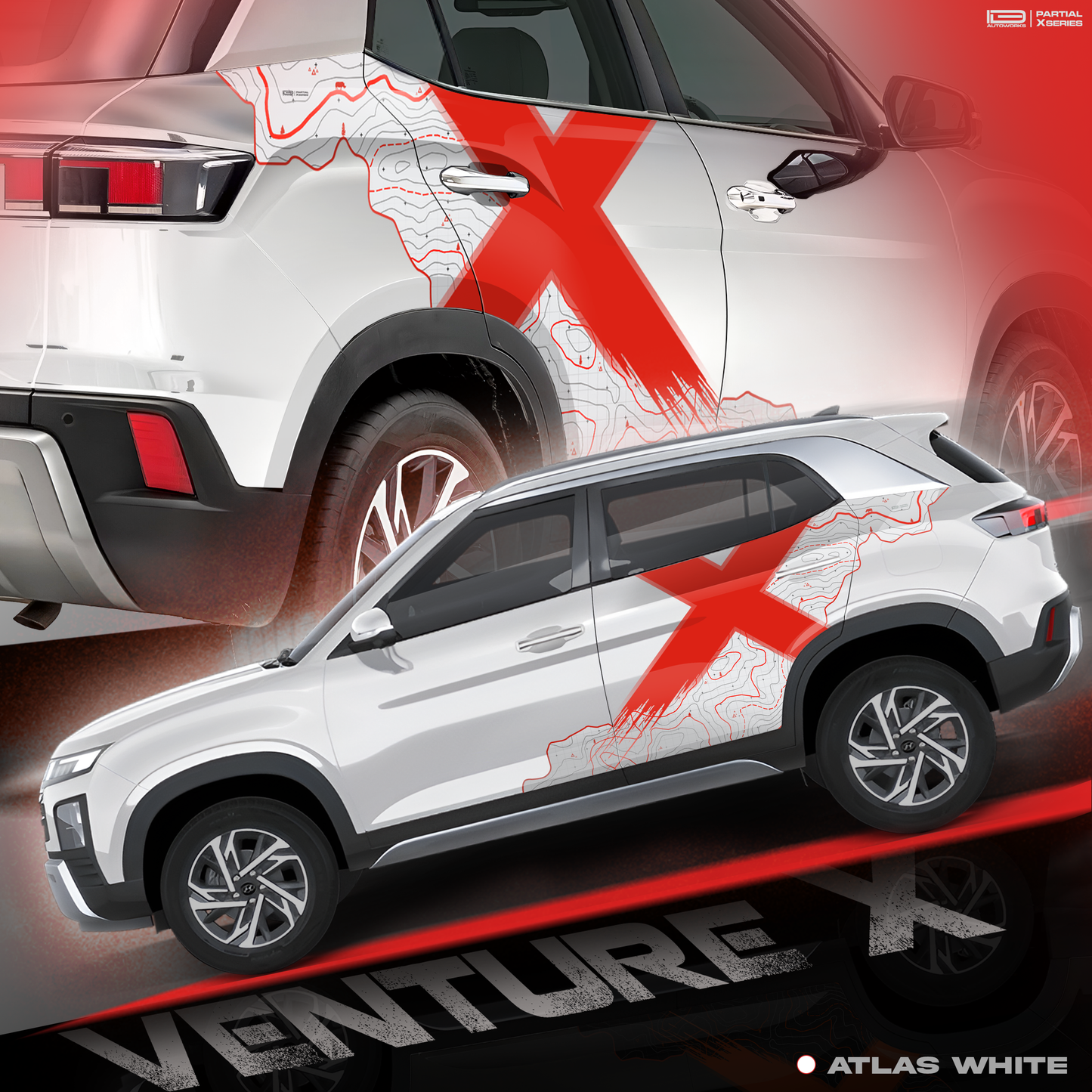 VentureX Edition Graphics for Hyundai Creta white