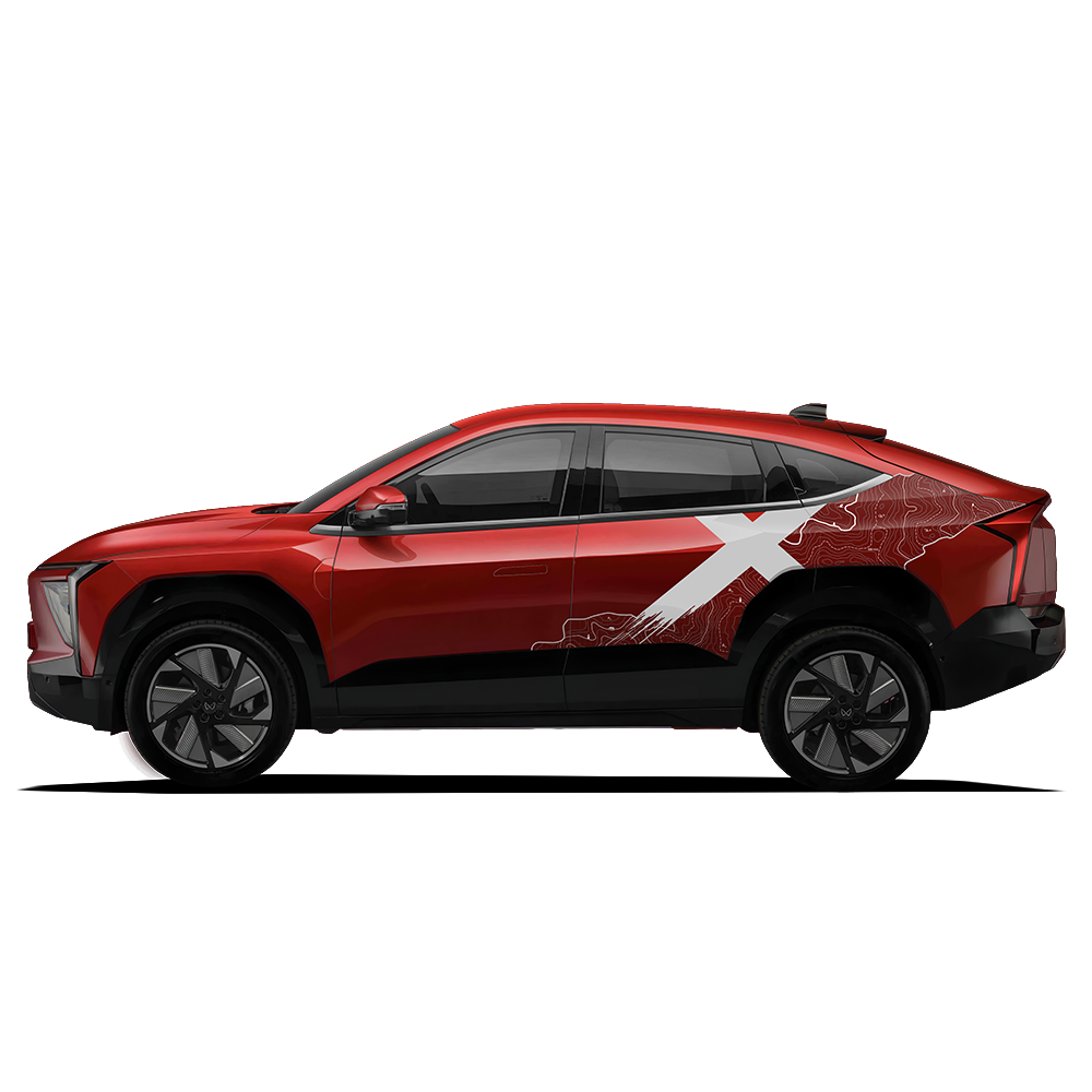 VentureX Edition Graphics for Mahindra XEV 9E red