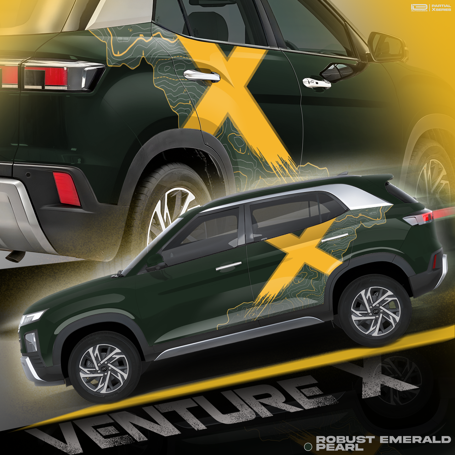 VentureX Edition Graphics for Hyundai Creta green