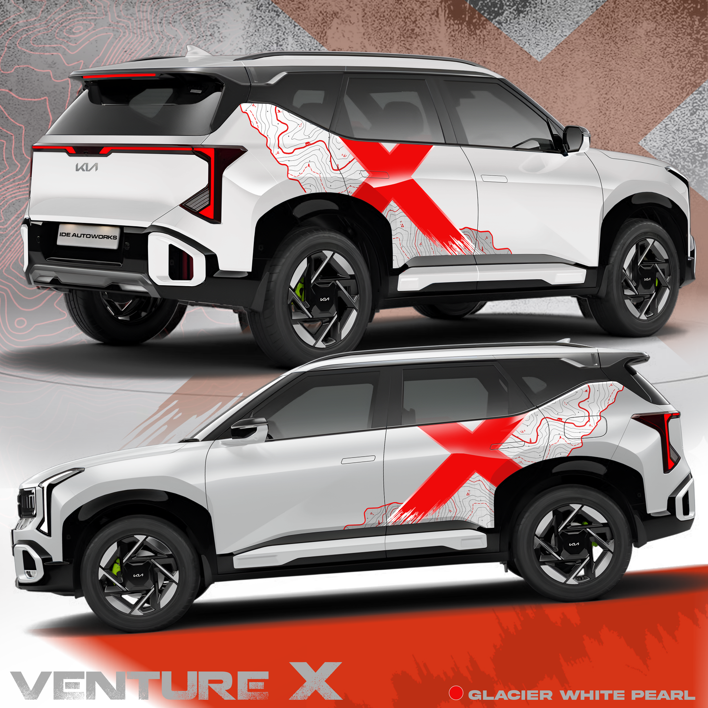 VentureX Edition Graphics for kia seltos 2026 white