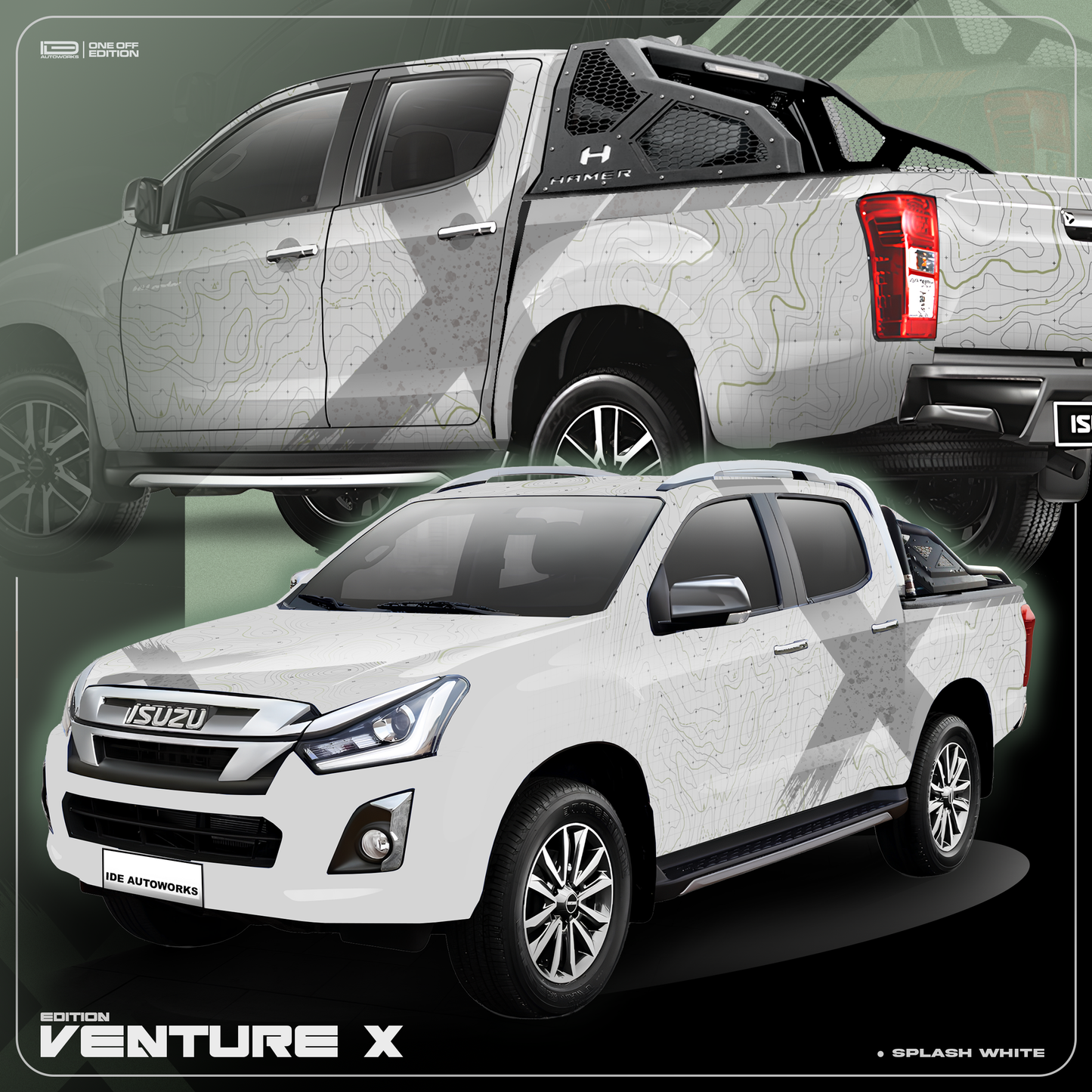 VentureX Edition Graphics for Isuzu V Cross white