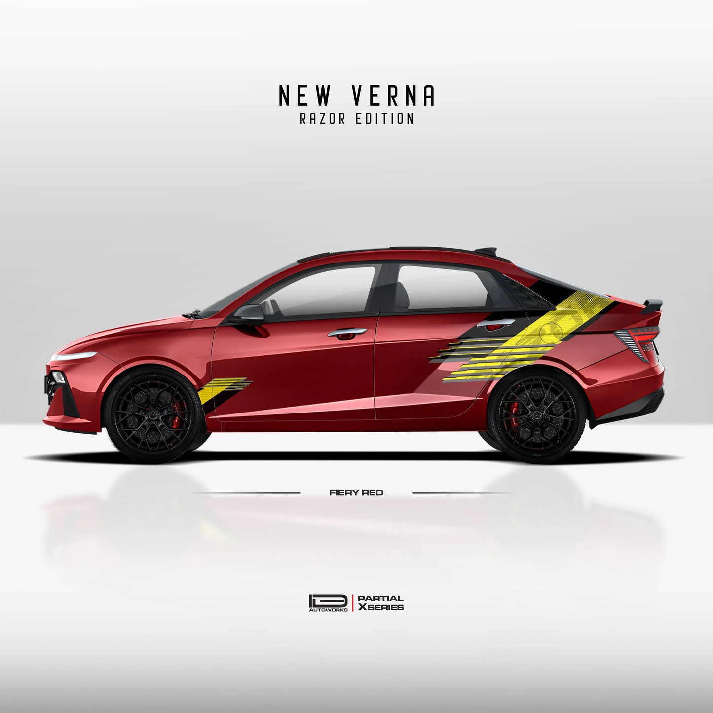 Razor Edition Graphics for Hyundai Verna red