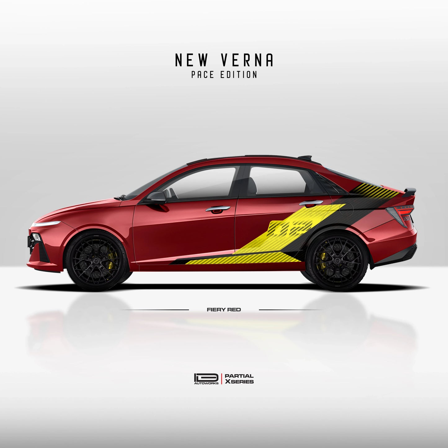 Pace Edition Graphics for Hyundai Verna red