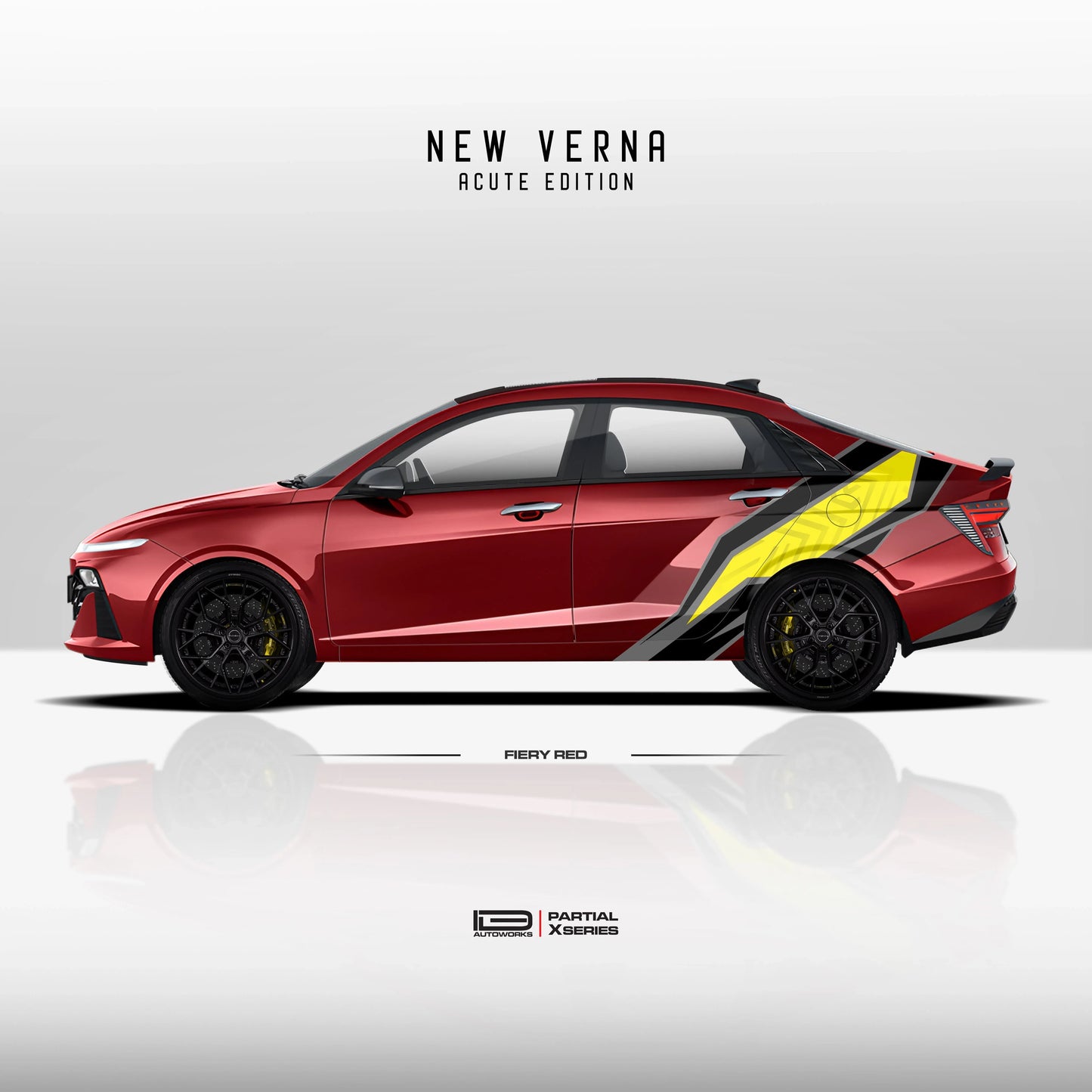 Acute Edition Graphics for Hyundai Verna red