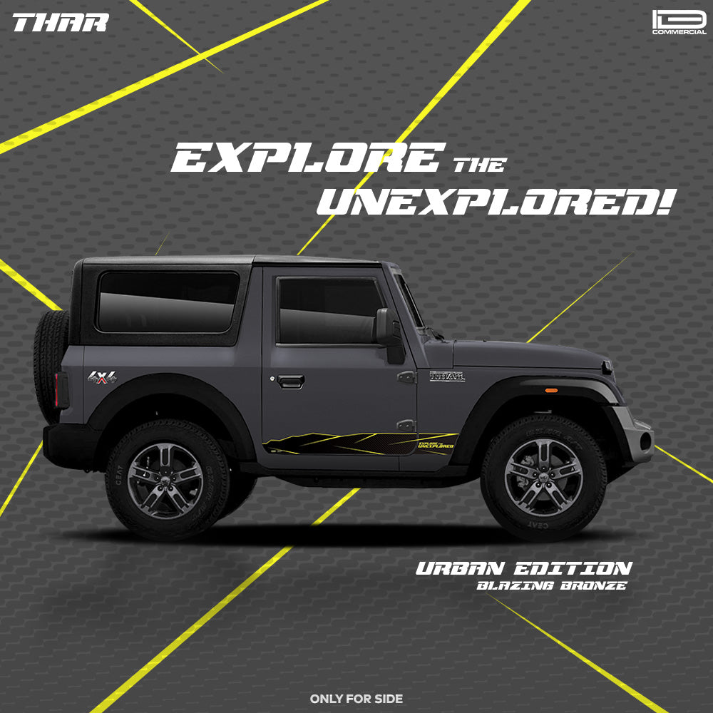 IDE Graphics Series - Urban Edition | Only Side Decals for Mahindra Thar
