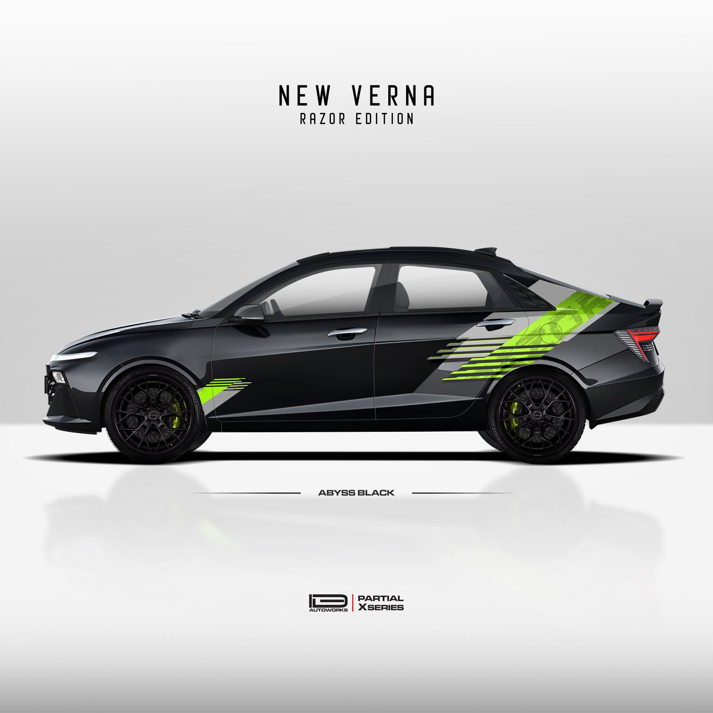 IDE PARTIAL X SERIES - Razor Edition for New Verna (Abyss Black)