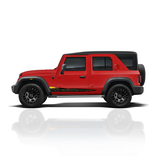 IDE Graphics Series - Wild X Edition for Mahindra Thar Roxx / Only Side Decals (Tango Red)