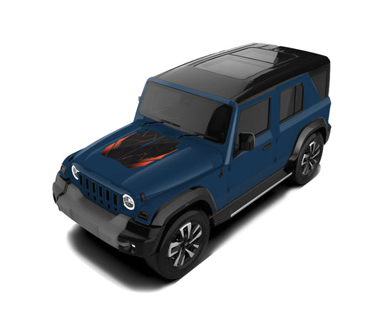 IDE Graphics Series - Wild X Edition for Mahindra Thar Roxx / Bonnet (Nebula Blue)