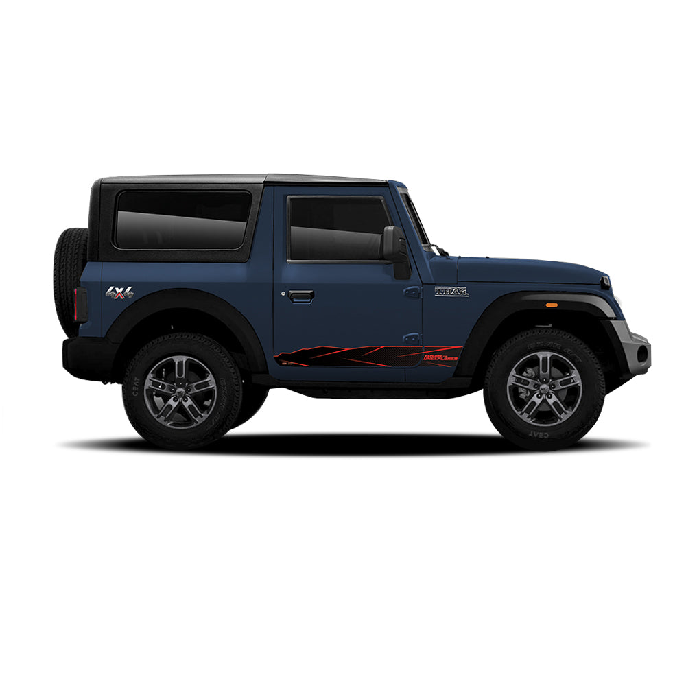 IDE Graphics Series - Urban Edition | Only Side Decals for Mahindra Thar / Aquamarine