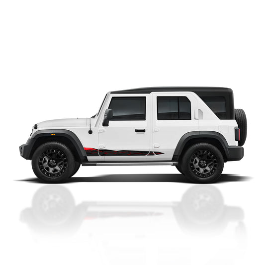 IDE Graphics Series - Wild X Edition for  Mahindra Thar Roxx / Only Side Decals (Everest White)