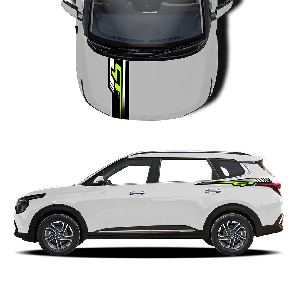 GT Edition Car Graphics Kit for Kia Carens white