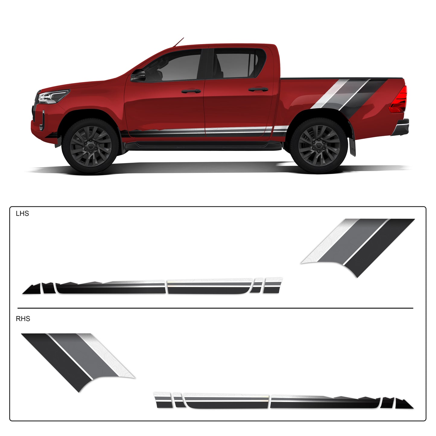 IDE PARTIAL X SERIES - Classic Cruiser Edition for TOYOTA Hilux (Emotional Red)