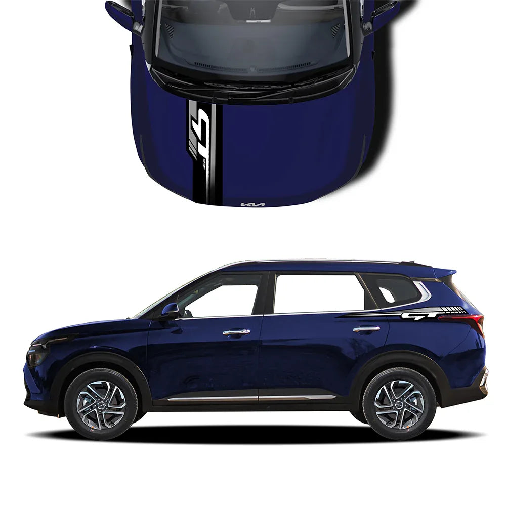 GT Edition Car Graphics Kit for Kia Carens blue