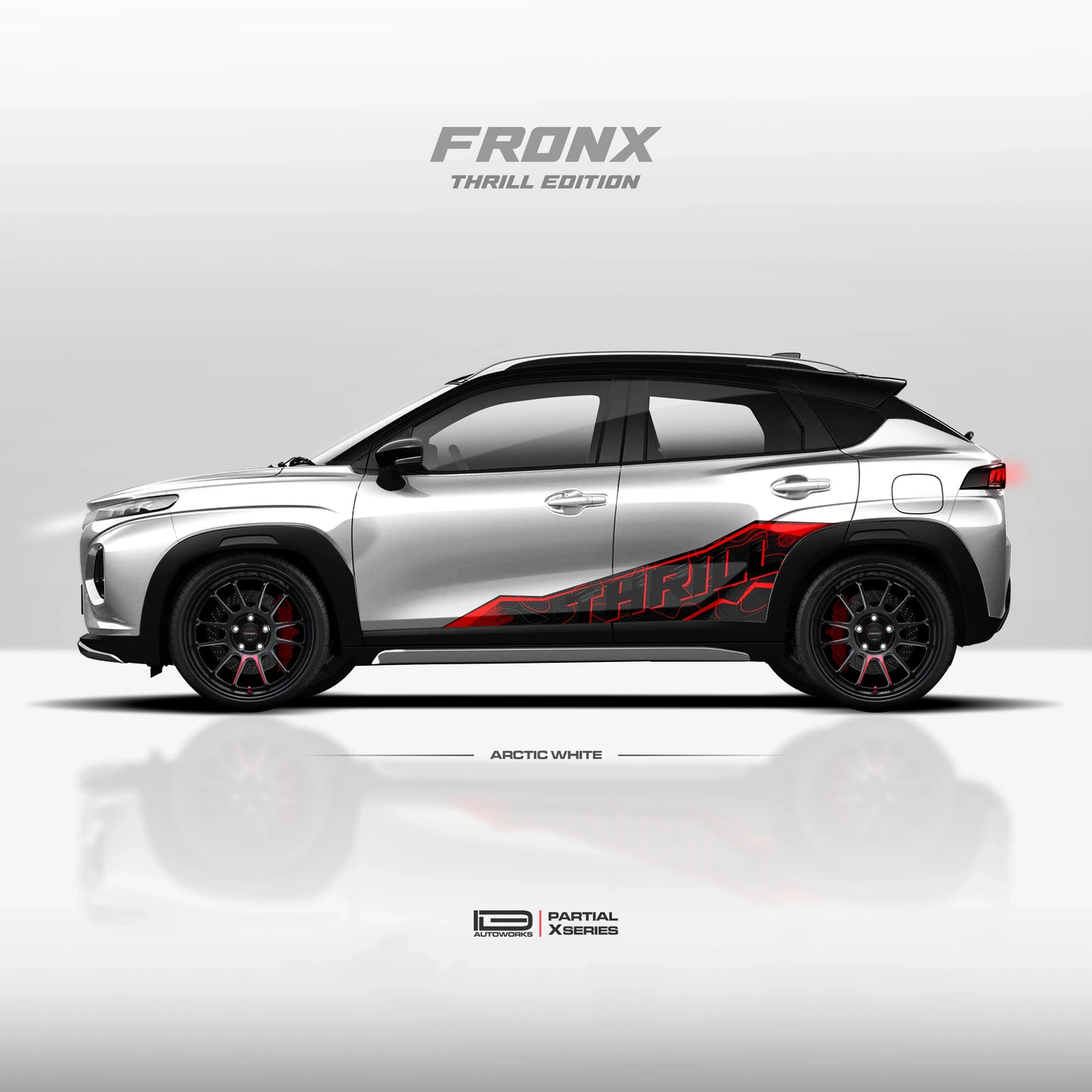 Thrill Edition Graphics for Maruti Suzuki Fronx white