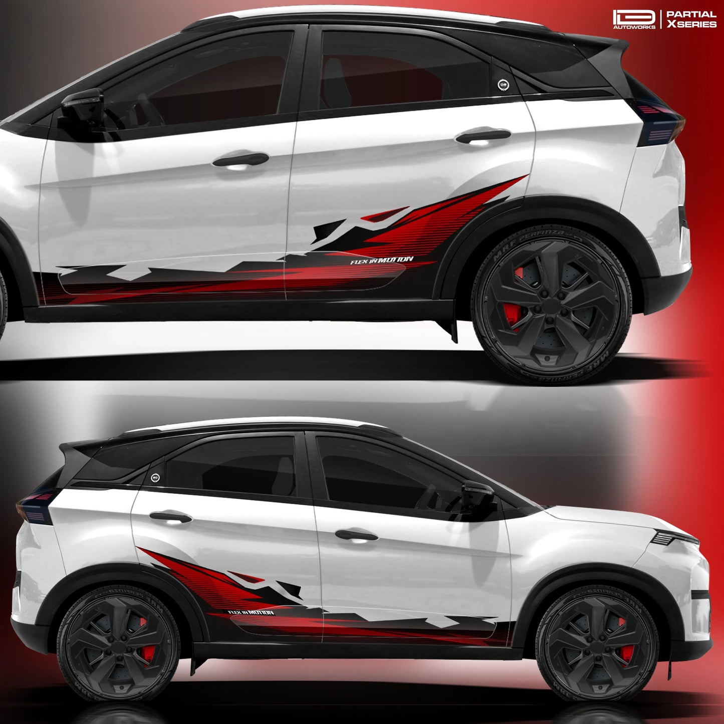 Flex in Motion Edition Graphics for Tata Nexon white