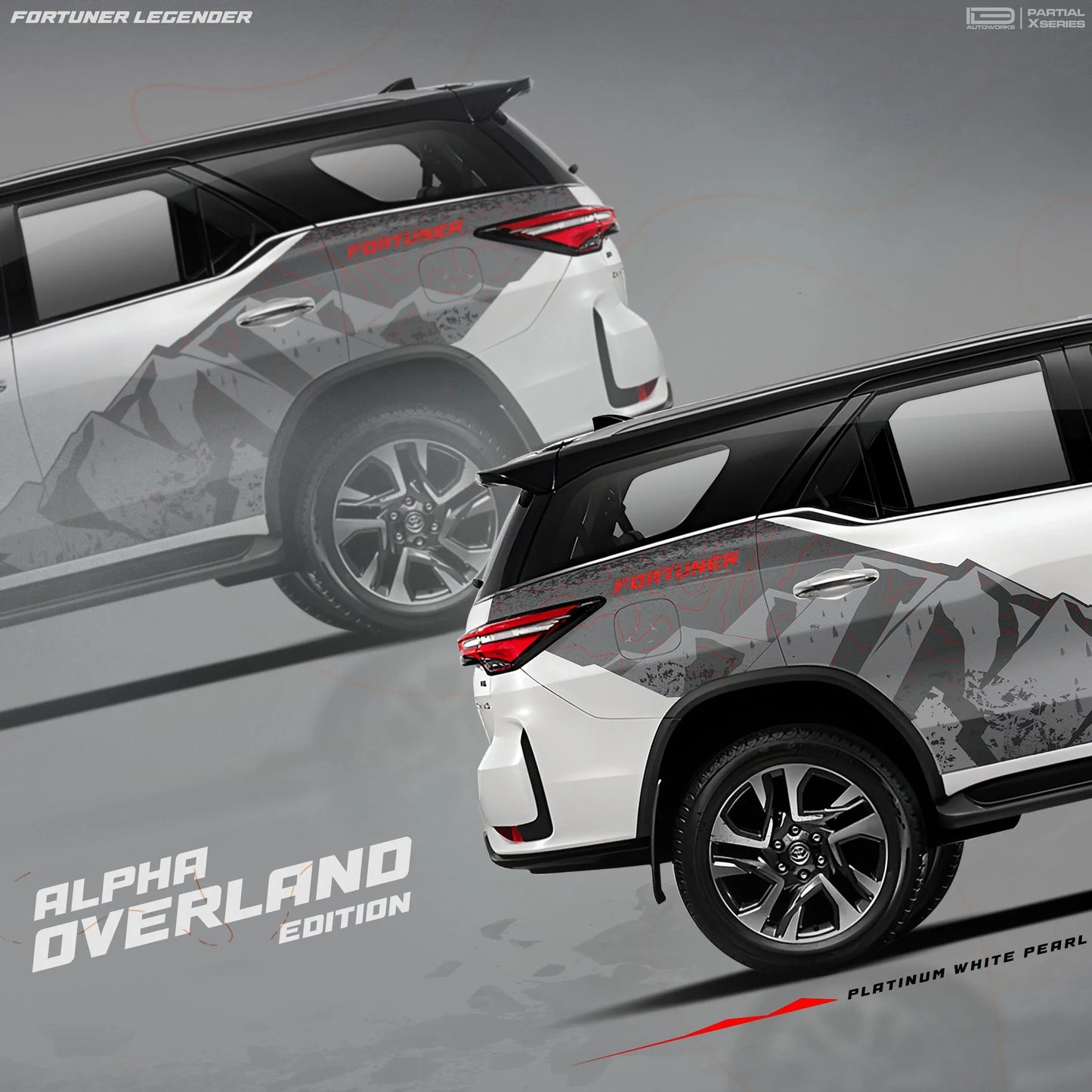 Alpha Overland Edition Graphics for Toyota Fortuner white