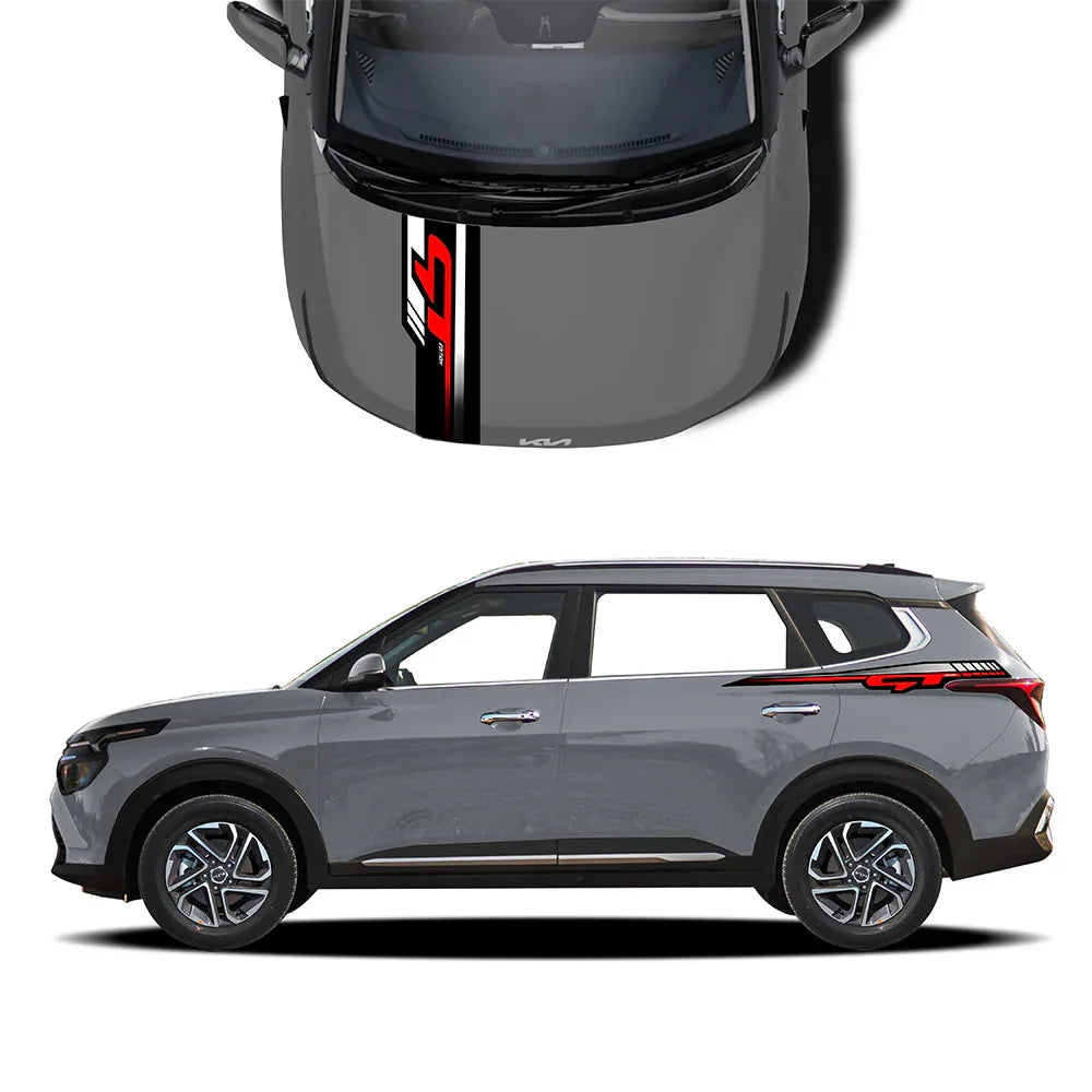 GT Edition Car Graphics Kit for Kia Carens grey