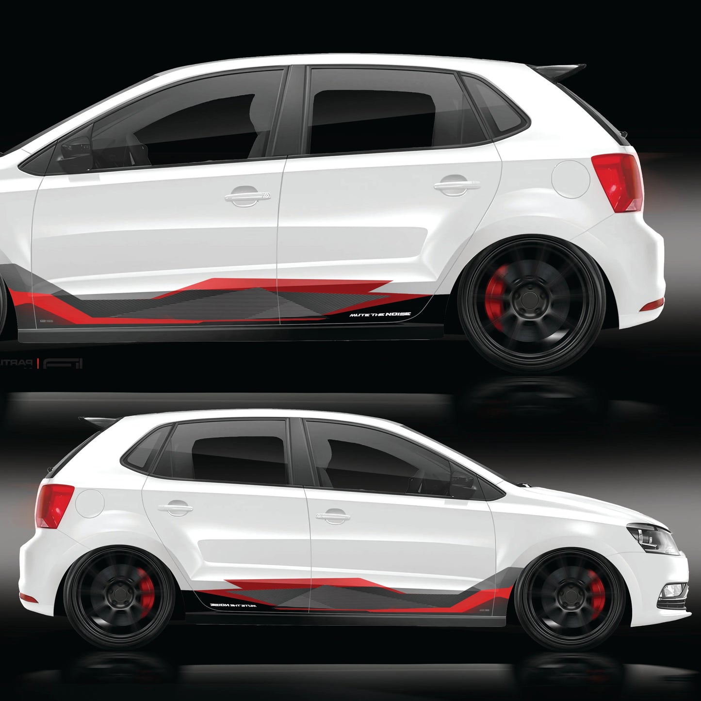 Mute The Noise Edition Graphics for VW Polo white