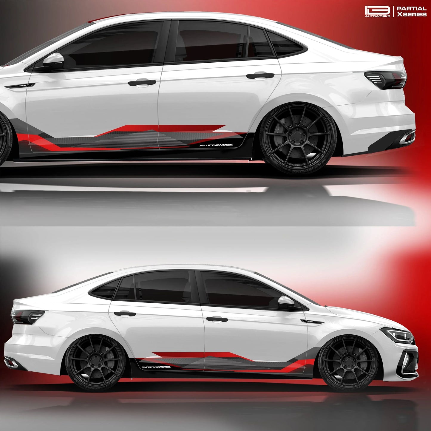 Mute The Noise Edition Graphics for VW Virtus white