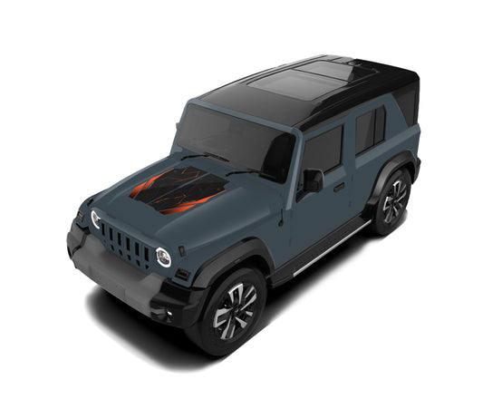 IDE Graphics Series - Wild X Edition for Mahindra Thar Roxx / Bonnet (Battleship Grey)