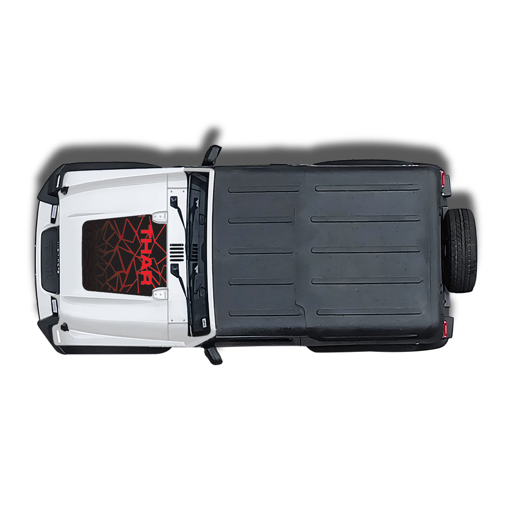 IDE Graphics Series - Explorer Edition | Only Bonnet Decal for Mahindra Thar / Everest White