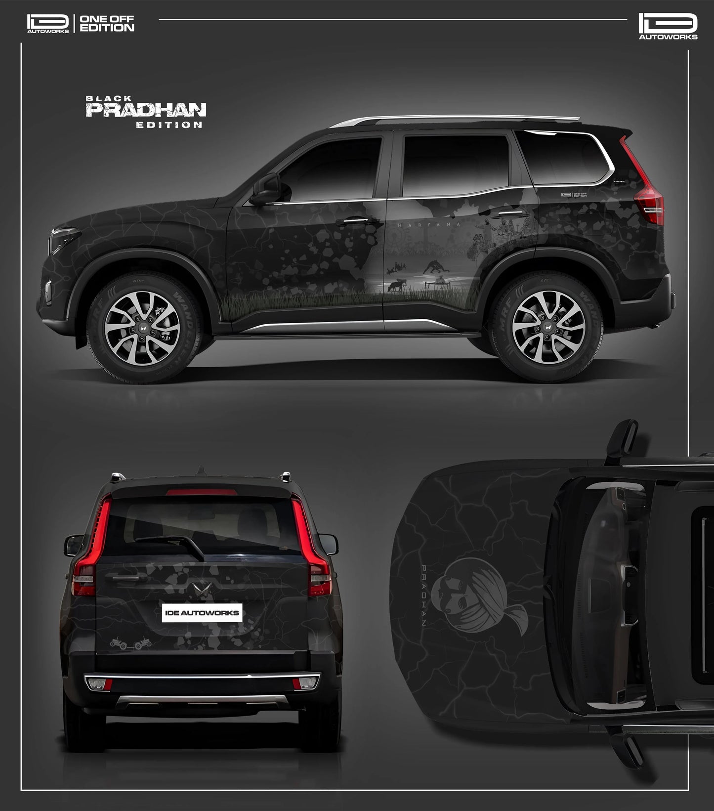 Pradhan Edition Graphics for Mahindra Scorpio N black