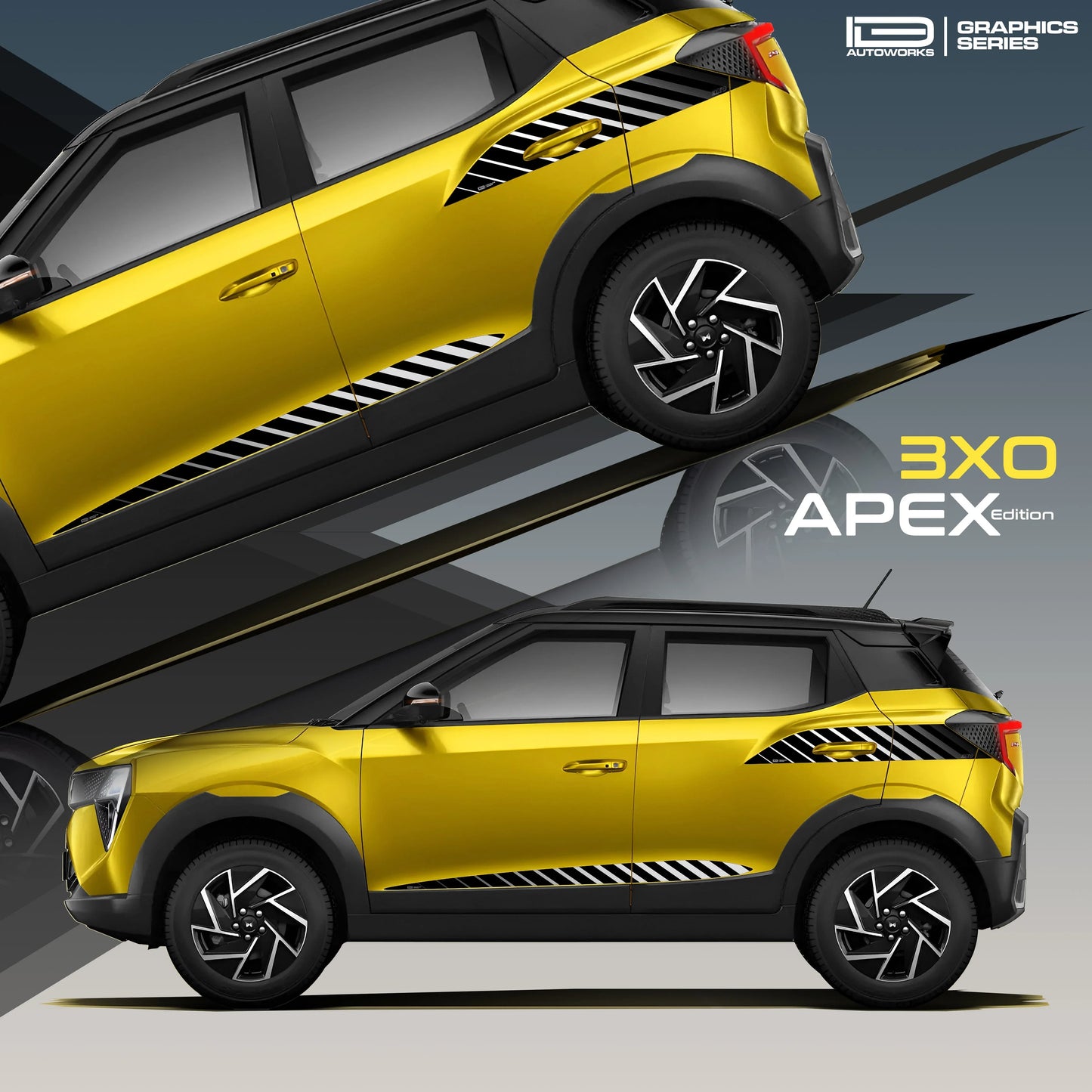 Apex Edition Graphics for Mahindra 3XO yellow