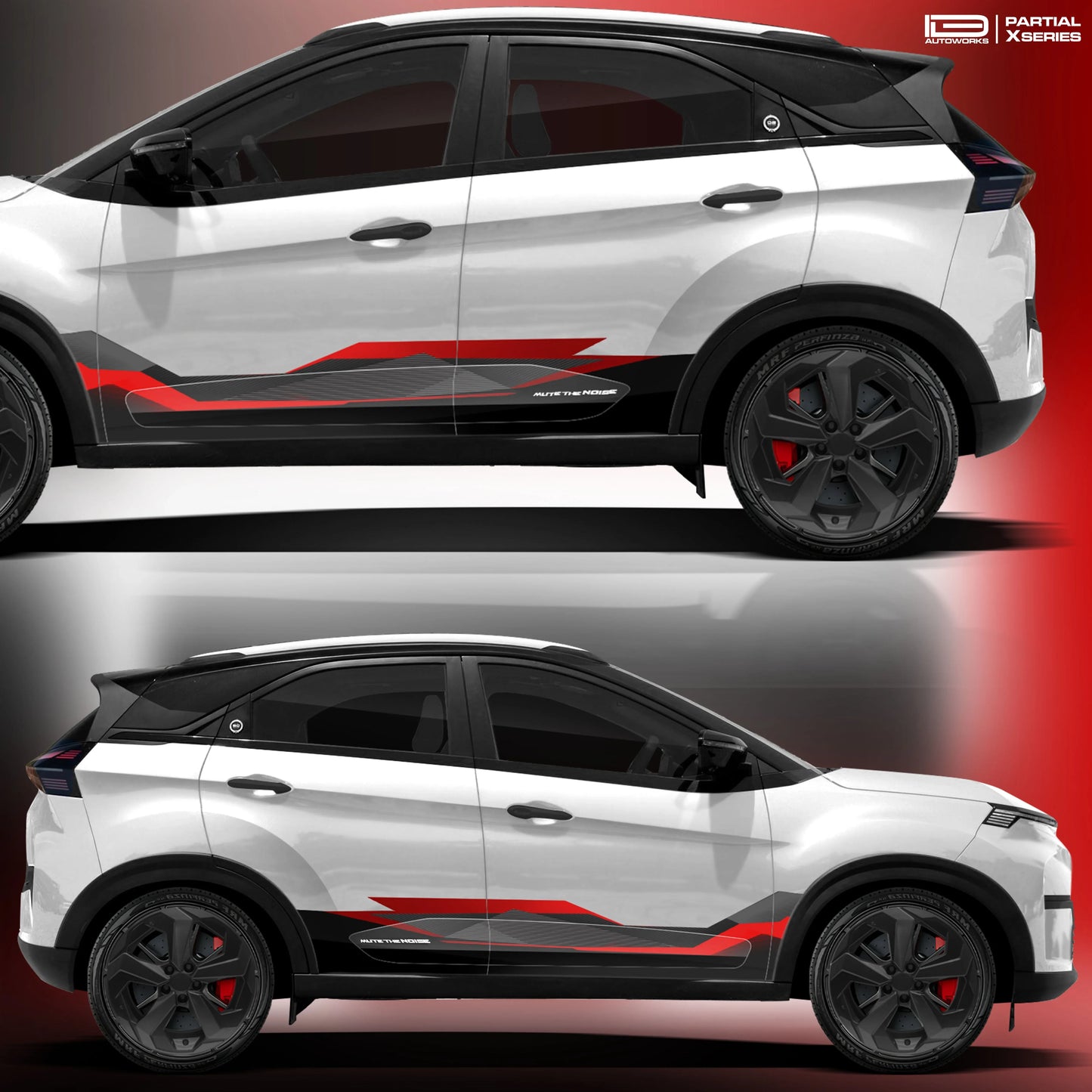 Mute The Noise Edition Graphics for Tata Nexon white