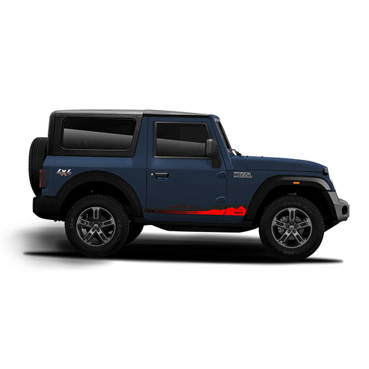IDE Graphics Series - Explorer Edition | Only Side Decals for Mahindra Thar / Aquamarine