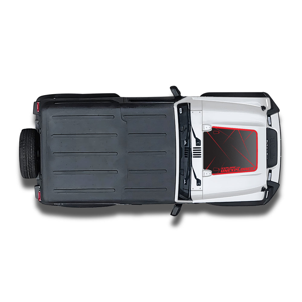 IDE Graphics Series - Urban Edition | Only Bonnet Decal for Mahindra Thar / Everest White