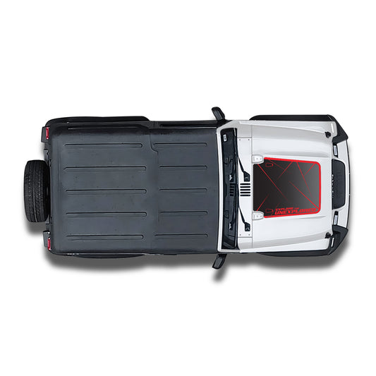 IDE Graphics Series - Urban Edition | Only Bonnet Decal for Mahindra Thar / Everest White