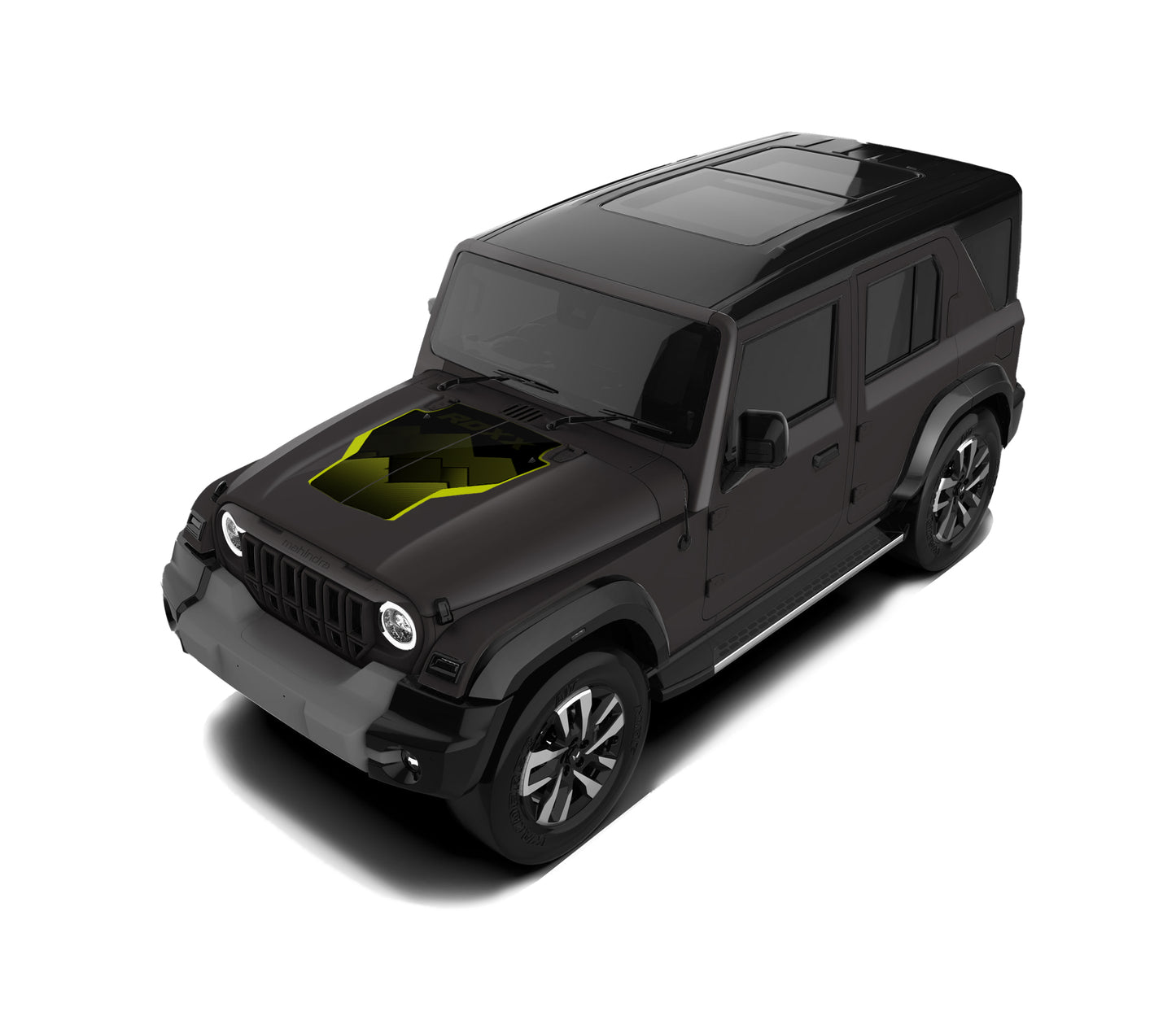 IDE Graphics Series - Grid Runner Edition for Mahindra Thar Roxx / Bonnet (Stealth Black)