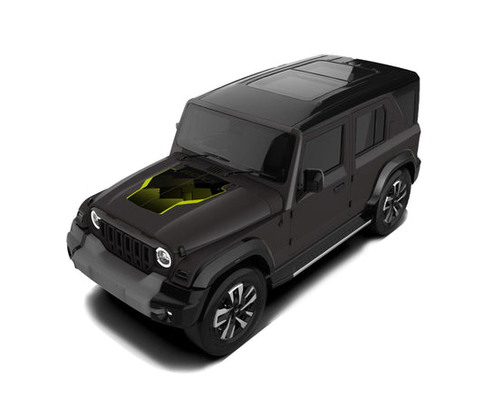 IDE Graphics Series - Grid Runner Edition for Mahindra Thar Roxx / Bonnet (Stealth Black)