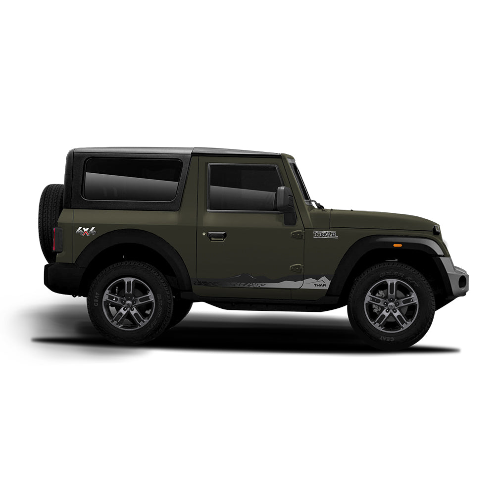 IDE Graphics Series - Explorer Edition | Only Side Decals for Mahindra Thar / Rocky Beige