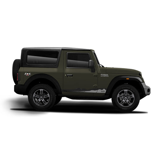 IDE Graphics Series - Explorer Edition | Only Side Decals for Mahindra Thar / Rocky Beige