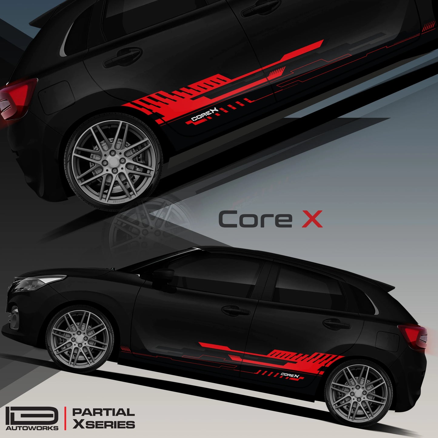 CoreX Edition Graphics for Maruti Suzuki Baleno black