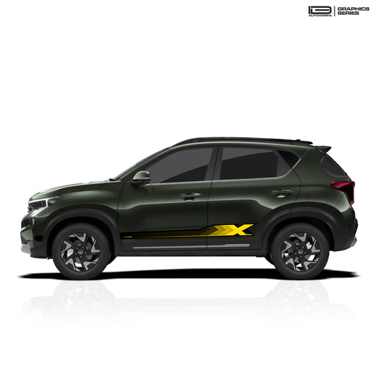 IDE GRAPHICS SERIES - X Series for Kia Sonet (Pewter Olive)