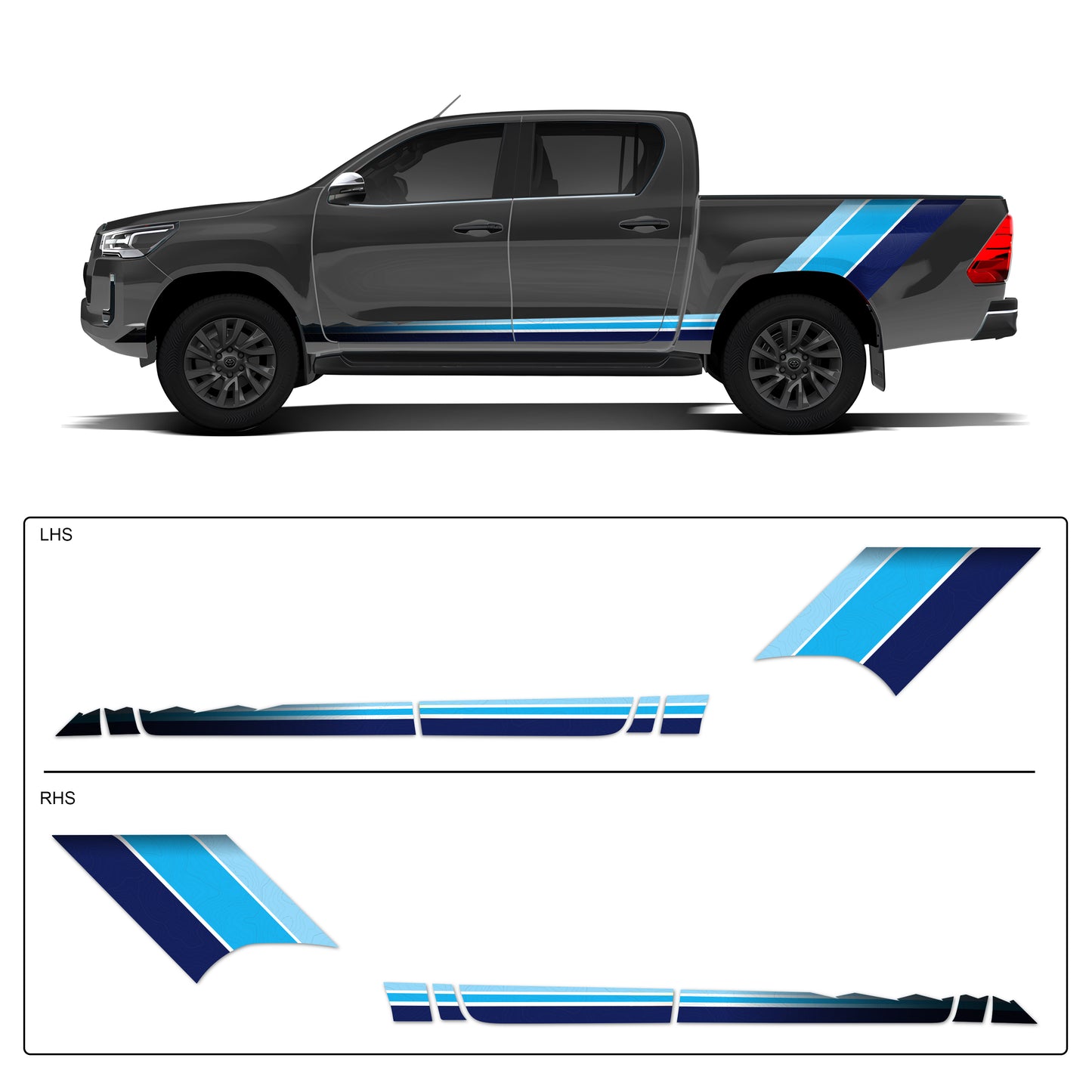 IDE PARTIAL X SERIES - Classic Cruiser Edition for TOYOTA Hilux (Grey Metallic)