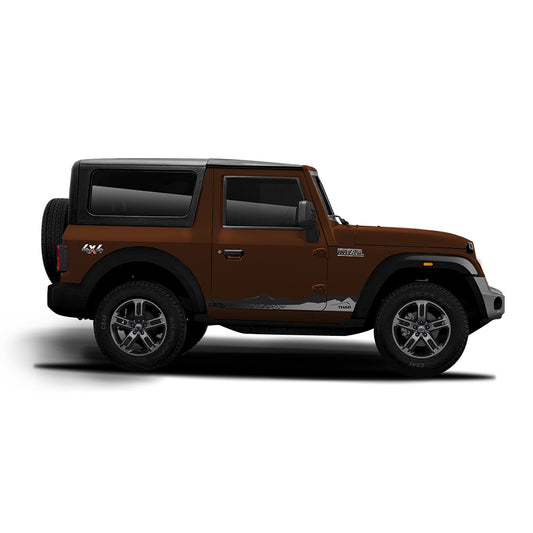 IDE Graphics Series - Explorer Edition | Only Side Decals for Mahindra Thar / Mystic Copper