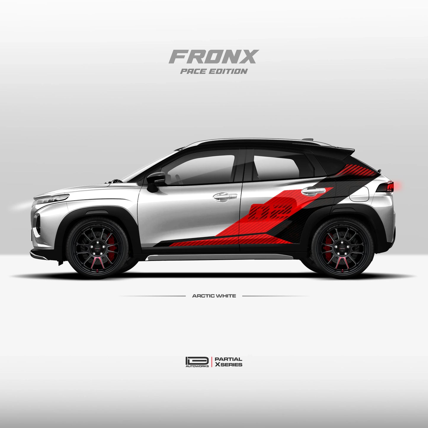 Pace Edition Graphics for Maruti Suzuki Fronx white