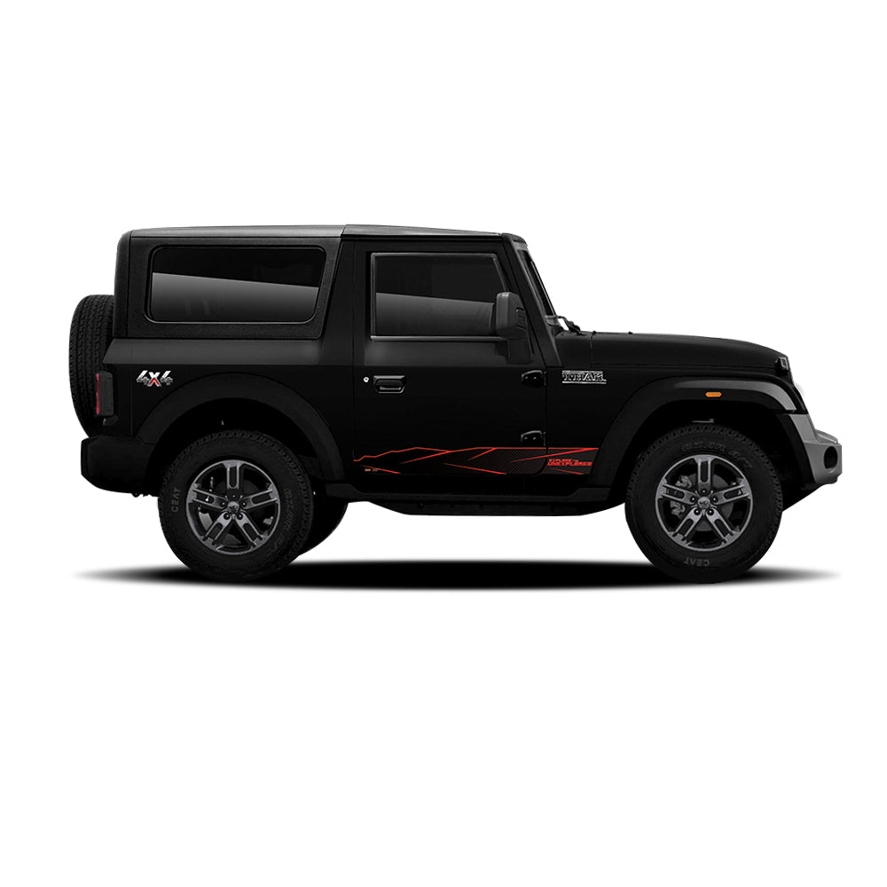 IDE Graphics Series - Urban Edition | Only Side Decals for Mahindra Thar / Napoli Black