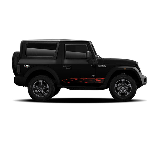 IDE Graphics Series - Urban Edition | Only Side Decals for Mahindra Thar / Napoli Black