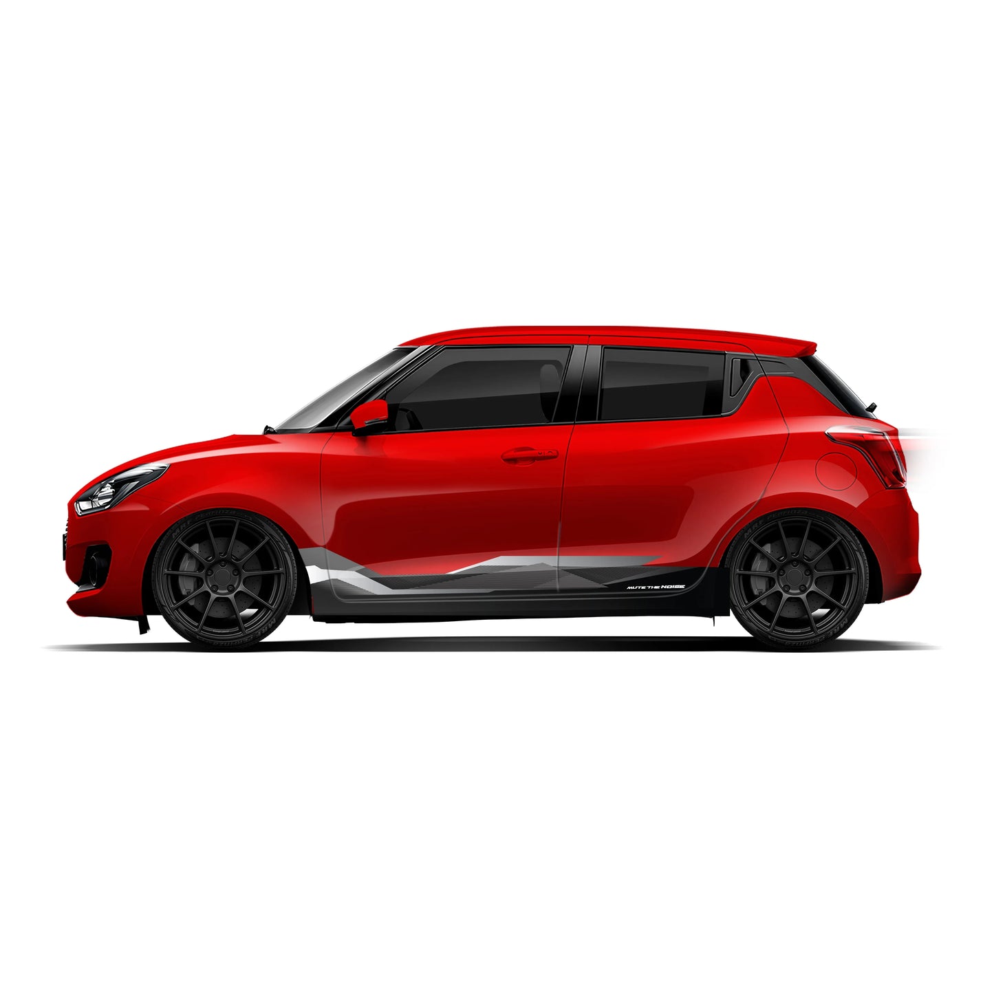 Mute The Noise Edition Graphics for Maruti Suzuki Swift red