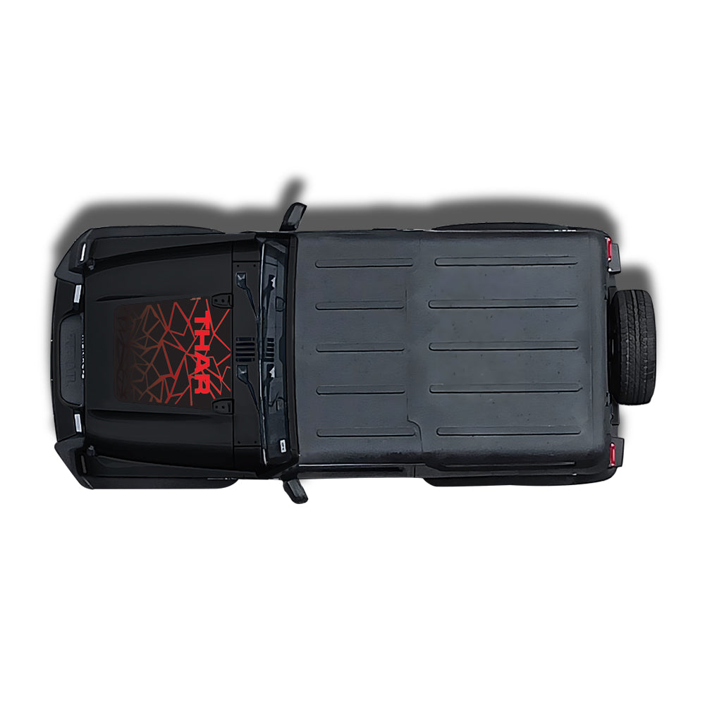 IDE Graphics Series - Explorer Edition | Only Bonnet decal for Mahindra Thar / Napoli Black