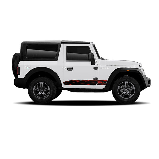 IDE Graphics Series - Urban Edition | Only Side Decals for Mahindra Thar / Everest White