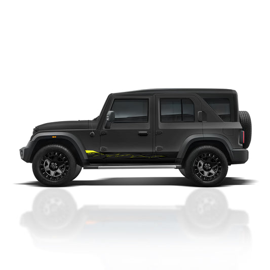 IDE Graphics Series - Wild X Edition for Mahindra Thar Roxx / Only Side Decals (Stealth Black)