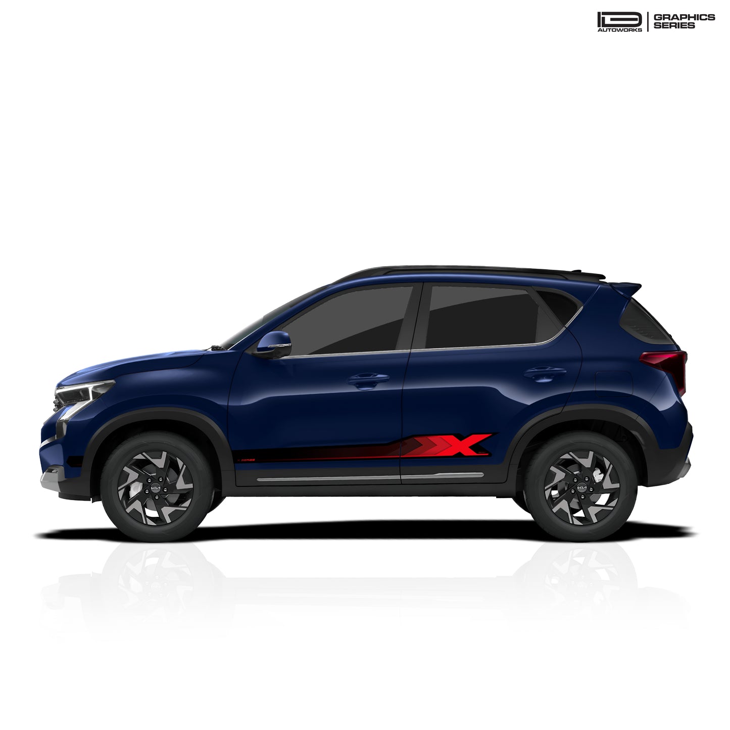 IDE GRAPHICS SERIES - X Series for Kia Sonet (Imperial Blue)