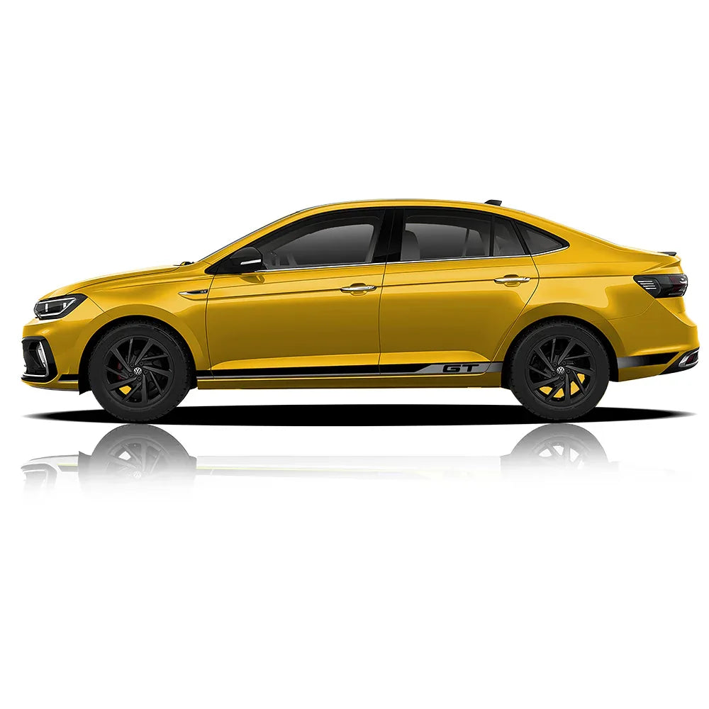 GT Edition Graphics for VW Virtus yellow