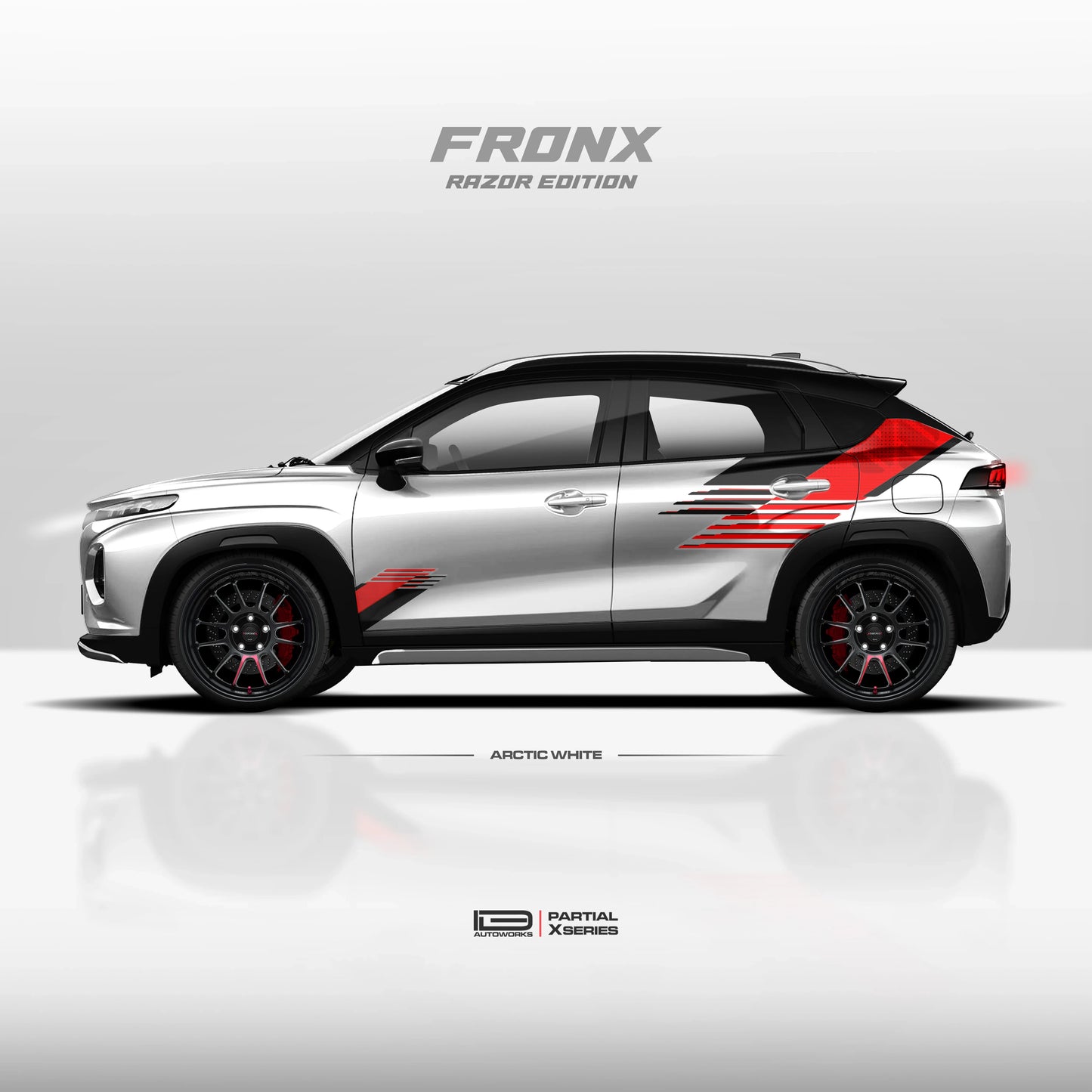 Razor Edition Graphics for Maruti Suzuki Fronx white